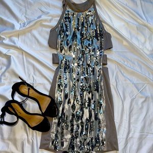 Bebe Halter dress with cutouts